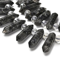 天然ラルビカイトの両端が尖ったビーズの連売り  ガラスビーズ  ファセット弾丸  トップ掘削  31~33x7~9x7~9mm  穴：1mm  約26~27個/連  15.16~15.75''（38.5~40センチメートル）&nbsp;G-H069-A06-01