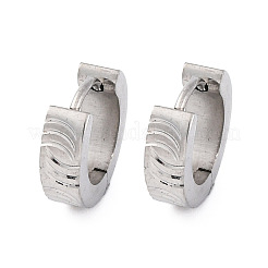 304ステンレススチール研磨効果フープピアス  ステンレス鋼色  13.5x4mm&nbsp;EJEW-M001-14P