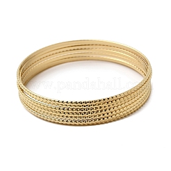7Pcs 201 Stainless Steel Bangles for Women&nbsp;BJEW-Z151-04G-01