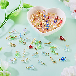 110Pcs 11 Colors Glass Pendants&nbsp;PALLOY-TAC0298