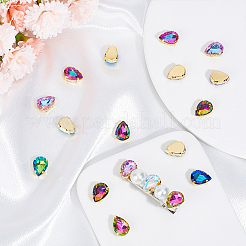 80Pcs 8 Colors Teardrop Sew on Rhinestone&nbsp;GLAA-UN0001-12