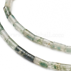 天然石モスアゲートビーズ連売り  コラム  4.3~5.6x2.3~2.5mm  穴：0.9mm  約82~86個/連  14.96~17.71インチ（38~45cm）&nbsp;G-B004-A28