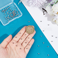 304ステンレススチールスペーサービーズ80個  六角  ステンレス鋼色  3x3x3mm  穴：1.4mm&nbsp;STAS-UN0050-36