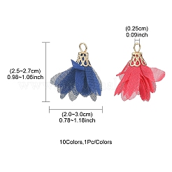 10Pcs 10 Colors Chiffon Pendants&nbsp;FIND-YW0003-09