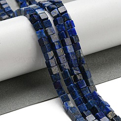 合成ラピスラズリビーズ連売り  染め  キューブ  3~3.5x3~3.5x3~3.5mm  穴：0.8mm  約110個/連  14.96インチ（38cm）&nbsp;G-C129-A01-01