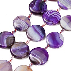 Natural Banded Agate Coin Beads Strands&nbsp;GG-CBAE0EB-06A