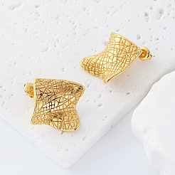 Textured 304 Stainless Steel Stud Earrings for Women&nbsp;AM8265