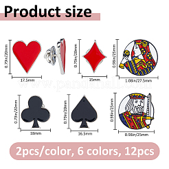トランプサインエナメルピン 12スタイル 6個  リュックサック用プラチナ合金バッジ  ミックスカラー  20x18mm&nbsp;JEWB-FH0002-59