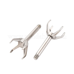 304ステンレススチールスタッドピアス金具  ステンレス鋼色  トレイ：5mm  11x5.5mm  ピン：1.2x7mm&nbsp;STAS-B091-02C-05P
