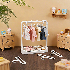 Miniature Plastic Doll Clothes Hangers&nbsp;DIY-WH0698-085