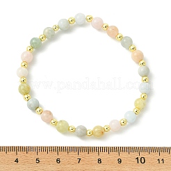 Natural Morganite & Non-magnetic Synthetic Hematite Beads Stretch Bracelets for Women Men&nbsp;BJEW-JB13681
