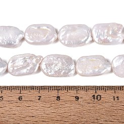 天然バロックパールケシパールビーズ連売り  養殖淡水パール  長方形  貝殻色  16~22x11.5~15.5x3~9mm  穴：0.6mm  約19~22個/連  14.96~15.75インチ（38~40cm）&nbsp;PEAR-S020-D14