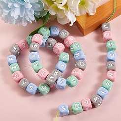 26Pcs 26 Style Silicone Alphabet Beads for Bracelet or Necklace Making&nbsp;SIL-SZ0001-01D