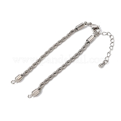 Adjustable Braided Brass Rope Chain Bracelet Making for DIY Connector Findings&nbsp;KK-CBA5ABD-01P