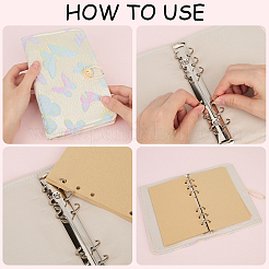 Cloth 6-Ring Loose Leaf Zipper Book Covers&nbsp;AJEW-WH20042-08B