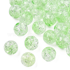 クリアクラックアクリルビーズ  ラウンド  薄緑  8x7.5mm  穴：1.8mm  約1003個/295g&nbsp;LS-CACR-N002-25B