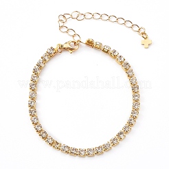 Brass Rhinestone Strass Chain Bracelets&nbsp;X-BJEW-JB06002