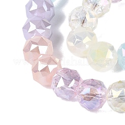 Electroplate Imitation Jade & Opaque & Transparent Glass Beads Strands&nbsp;EGLA-Q135-8MM-A02