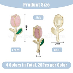 80Pcs 4 Style Alloy Enamel Cabochons&nbsp;FIND-DC0003-83