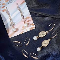 10Pcs Brass Micro Pave Cubic Zirconia Earring Hooks&nbsp;KK-BBC0004-92