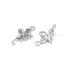真鍮製ガラスチャーム  花のチャーム  プラチナトーンのパーツ  ミックスカラー  19x10.5x3mm  穴：1.5mm&nbsp;KK-D291-01P