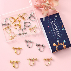 18Pcs 3 Colors Brass Clip-on Earring Findings&nbsp;KK-SC0006-61B