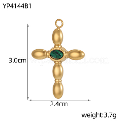 304 Stainless Steel & Natural Gemstone Pendants&nbsp;STAS-OY012-32G