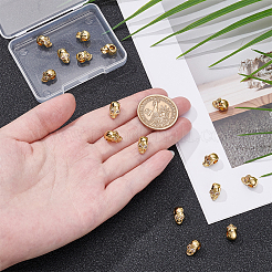 16Pcs Brass Micro Pave Clear Cubic Zirconia Beads&nbsp;ZIRC-UN0001-13