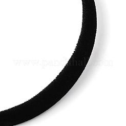 プラスチックヘアバンド  ビロードの布で覆われました  ブラック  110mm&nbsp;OHAR-R275-07