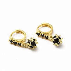 Cubic Zirconia Ball Dangle Hoop Earrings&nbsp;EJEW-H093-15G