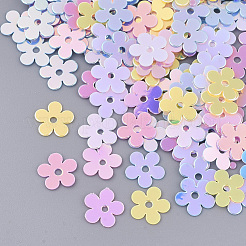 装飾アクセサリー  ポリ塩化ビニールのプラスチック製のスパンコール/スパンコールビーズ  花  ミックスカラー  7x7x0.4mm  穴：1.2mm  約900個/袋&nbsp;PVC-T005-008