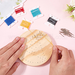 DIY ストリングアート キット セット  木の板入り  プラスチックホルダーアクセサリー  鉄の釘とネジ  ポリエステル糸  ヨット  19x3mm  84pc&nbsp;DIY-WH20050-55E