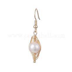 Natural Pearl Pendant Necklace & Dangle Earrings&nbsp;SJEW-JS01276