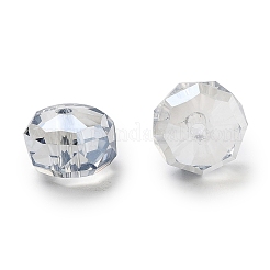 電気メッキガラスビーズ  パール光沢メッキ  多面カット  ロンデル  ライトグレー  10x6mm  穴：1.5mm&nbsp;EGLA-A043-03-PL03