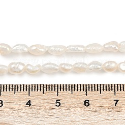 天然養殖淡水パールビーズ連売り  研磨両側  グレード3a+  貝殻色  4~4.5mm  穴：0.5mm  約62~64個/連  13.27~14.02''（33.7~35.6センチメートル）&nbsp;PEAR-P064-20F-02A