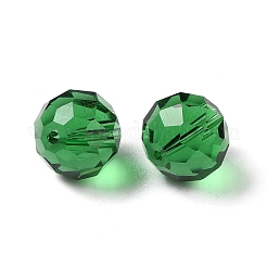 K9ガラス模造オーストリアクリスタルビーズ  多面カット  ラウンド  シーグリーン  10mm  穴：1mm&nbsp;GLAA-H024-17C-08