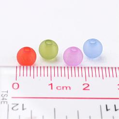 透明つや消しアクリルビーズ  ラウンド  ミックスカラー  6mm  穴：1.8mm&nbsp;X-PL723M