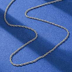 1.5mm 304 ステンレススチールロープチェーンネックレス  変色しない  ステンレス鋼色  17.05インチ（43.3cm）&nbsp;NJEW-T016-23P