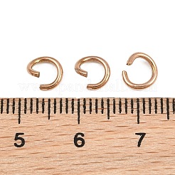 304ステンレススチールオープン丸カン  イオンプレーティング（ip）  ローズゴールド  6x1mm  内径：4mm  18ゲージ&nbsp;STAS-M235-02G-RG