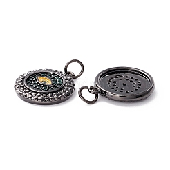 Brass Micro Pave Green Cubic Zirconia Pendants&nbsp;ZIRC-Z019-24B-NR