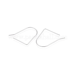 変色防止ロジウムメッキスターリングシルバーピアスフック925個  耳ワイヤー  プラチナ  25.5~26mm  ピン：0.8mm&nbsp;STER-N016-33P