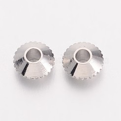 真鍮製スペーサービーズ  双円錐形  プラチナ  直径約4mm  穴：1mm&nbsp;EC008