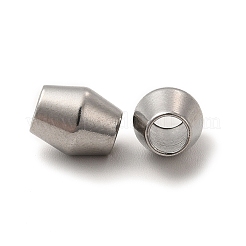 変色しない201ステンレススチールビーズ  双円錐形  ステンレス鋼色  9x7.3mm  穴：4mm&nbsp;STAS-M089-07P