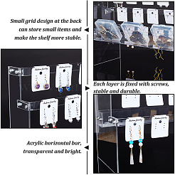 DIY 4 段階段形アクリル イヤリング ディスプレイ ホルダー セット  イヤリングディスプレイカード付き  ネジとナット  透明  完成：31x13.5x29.5cm&nbsp;ODIS-WH0029-64A