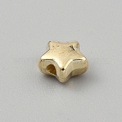 CCBプラスチックビーズ  スター  ゴールドカラー  6x6x3mm  穴：1.5mm&nbsp;CCB-TAC0006-01A-G