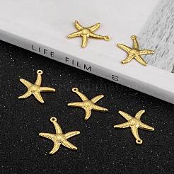 Starfish/Sea Stars Brass Pendants&nbsp;KK-L134-11G