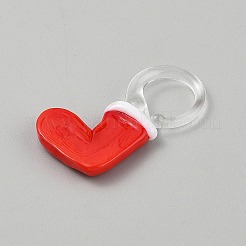 クリスマスガラスペンダント  クリスマスソックス  34.5x19x4mm  穴：10mm&nbsp;GLAA-CJC0019-06F