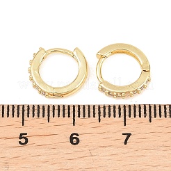 真鍮製キュービックジルコニアフープピアス  カドミウムフリー＆鉛フリー  長持ちメッキ  ラックめっき  18KGP本金メッキ  10.5x11.5x2mm&nbsp;EJEW-A156-13A-G