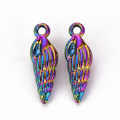 合金ペンダント  カドミウムフリー＆ニッケルフリー＆鉛フリー  巻き貝  虹色  24x8x5.5mm  穴：2mm&nbsp;PALLOY-S180-098-NR