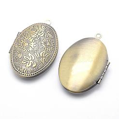 Brass Locket Pendants&nbsp;KK-F717-28AB-NR